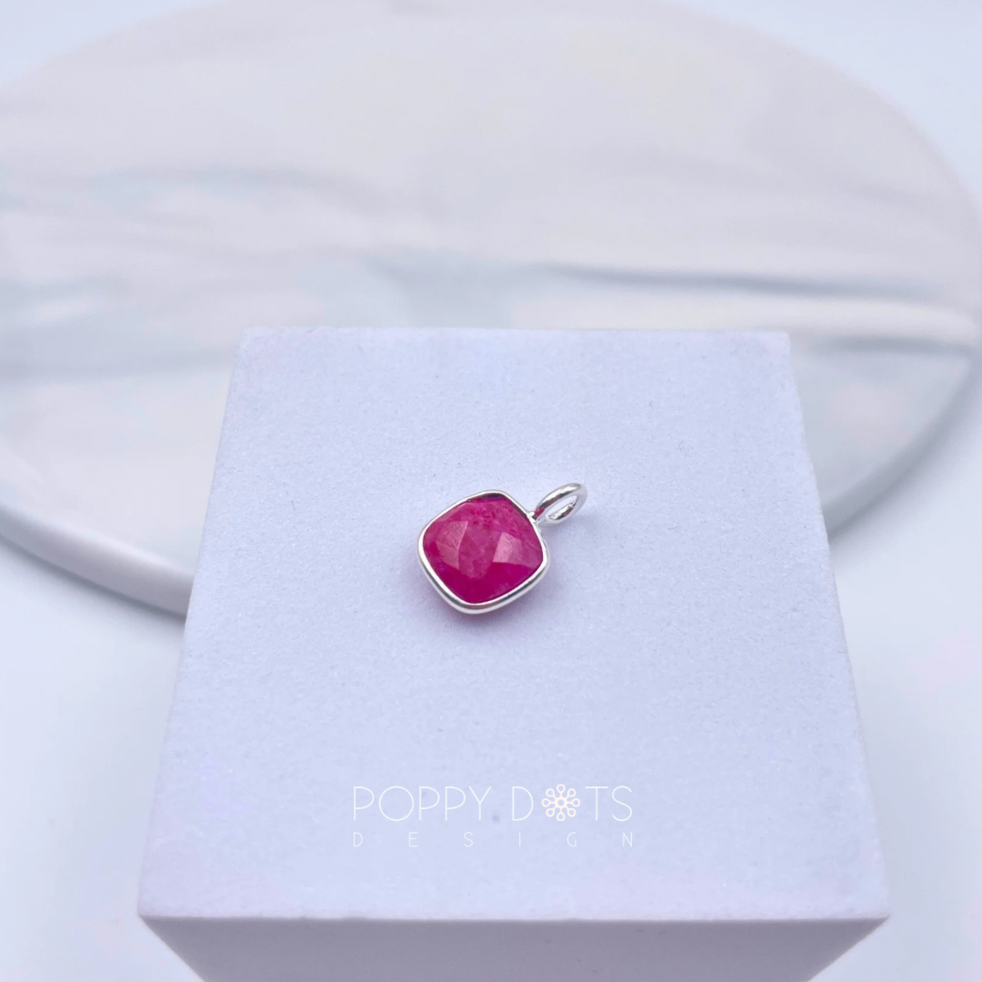 Sterling Silver Rubellite Pendant