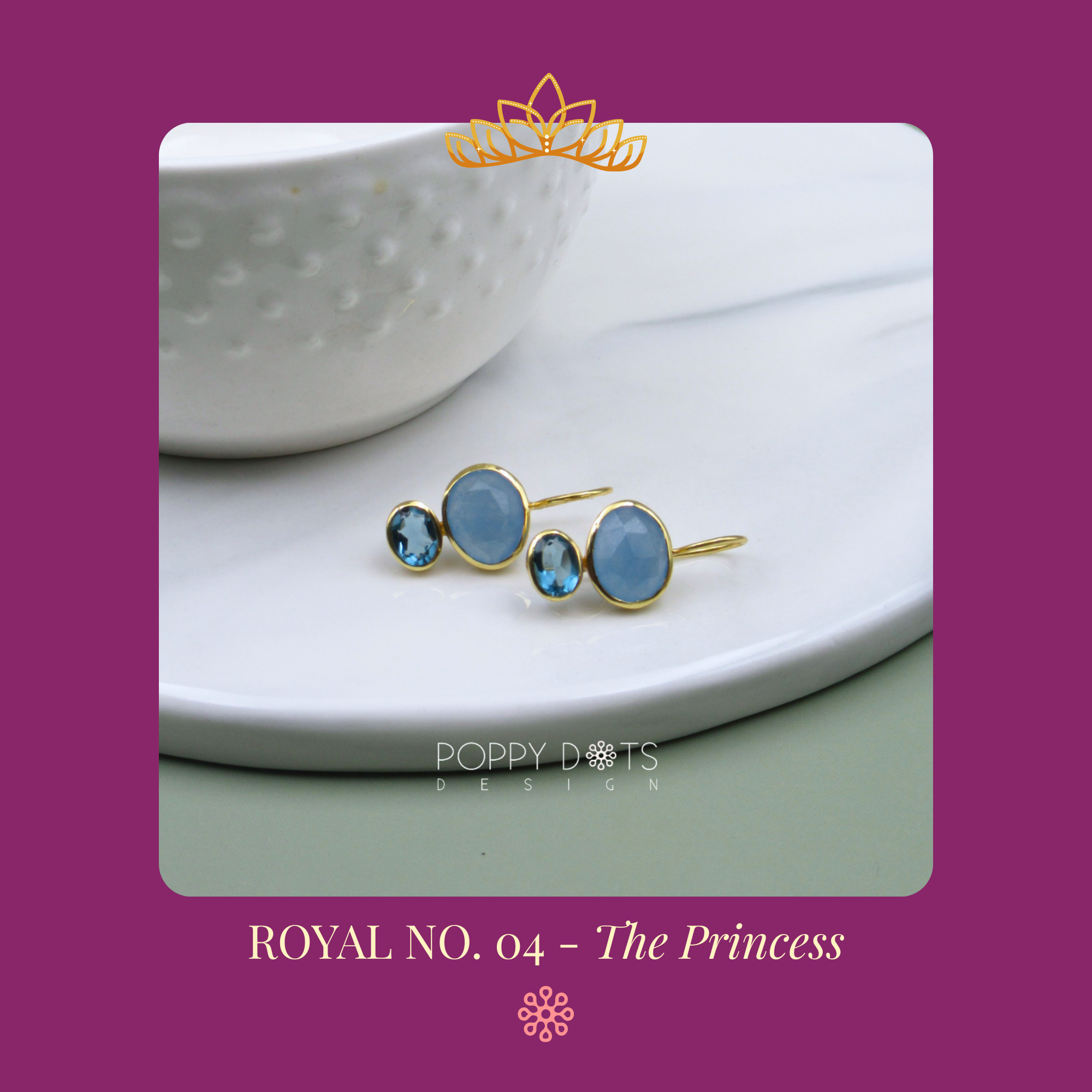The Princess: Blue Onyx & Blue Topaz Gold-Plated Sterling Silver Earrings