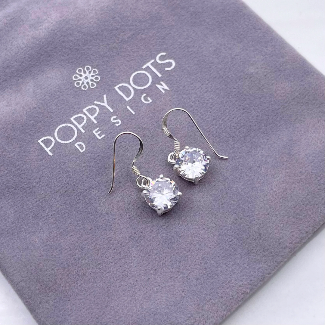 Sterling Silver Round Zirconia Earrings