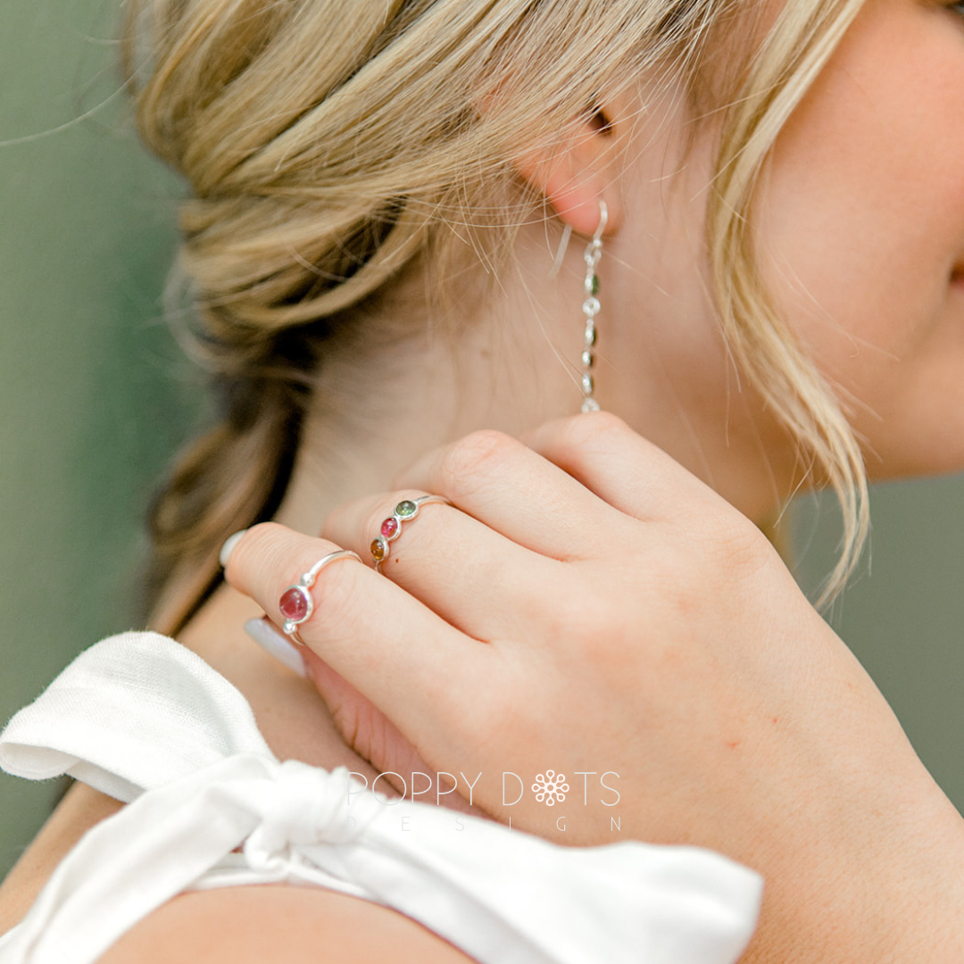 Sterling Silver Round Pink Tourmaline Ring