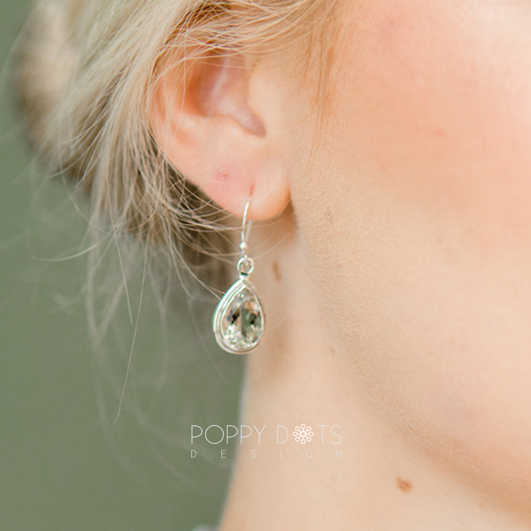 Luxurious Sterling Silver Green Amethyst Teardrop Earrings