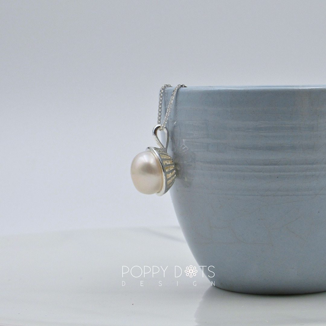 Sterling Silver Fleur Freshwater Pearl Pendant