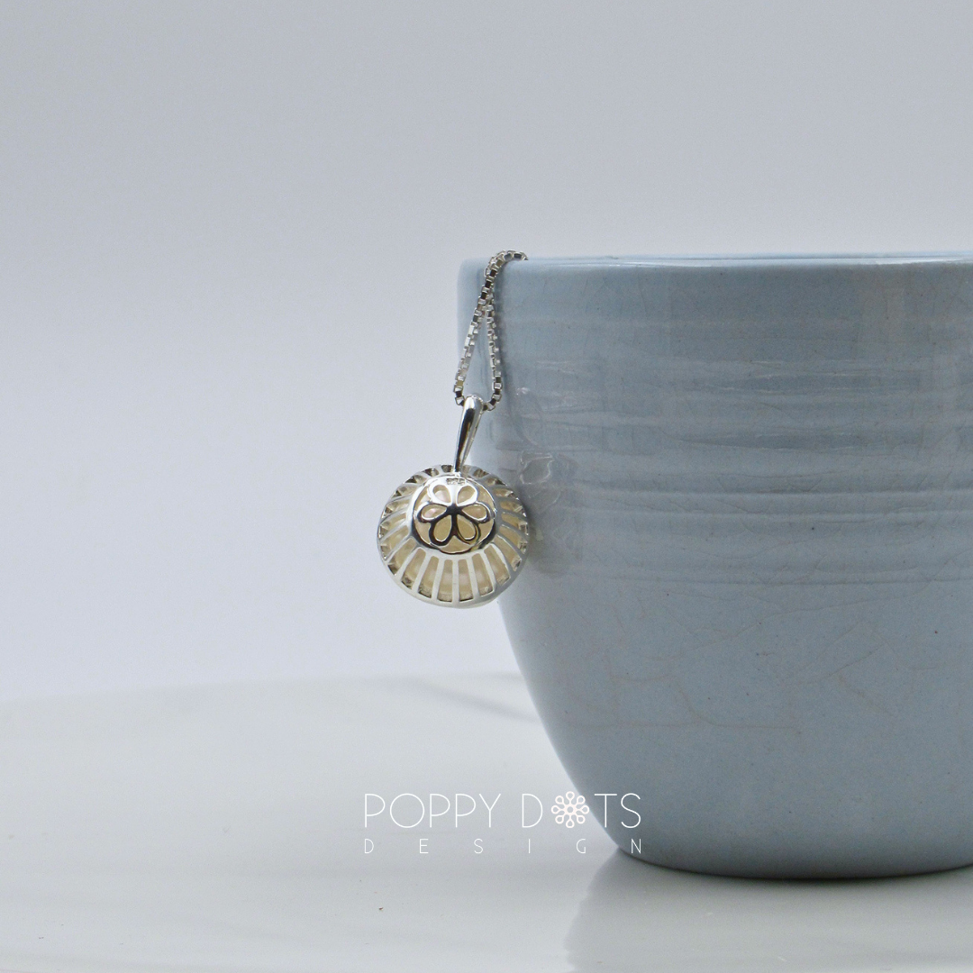 Sterling Silver Fleur Freshwater Pearl Pendant