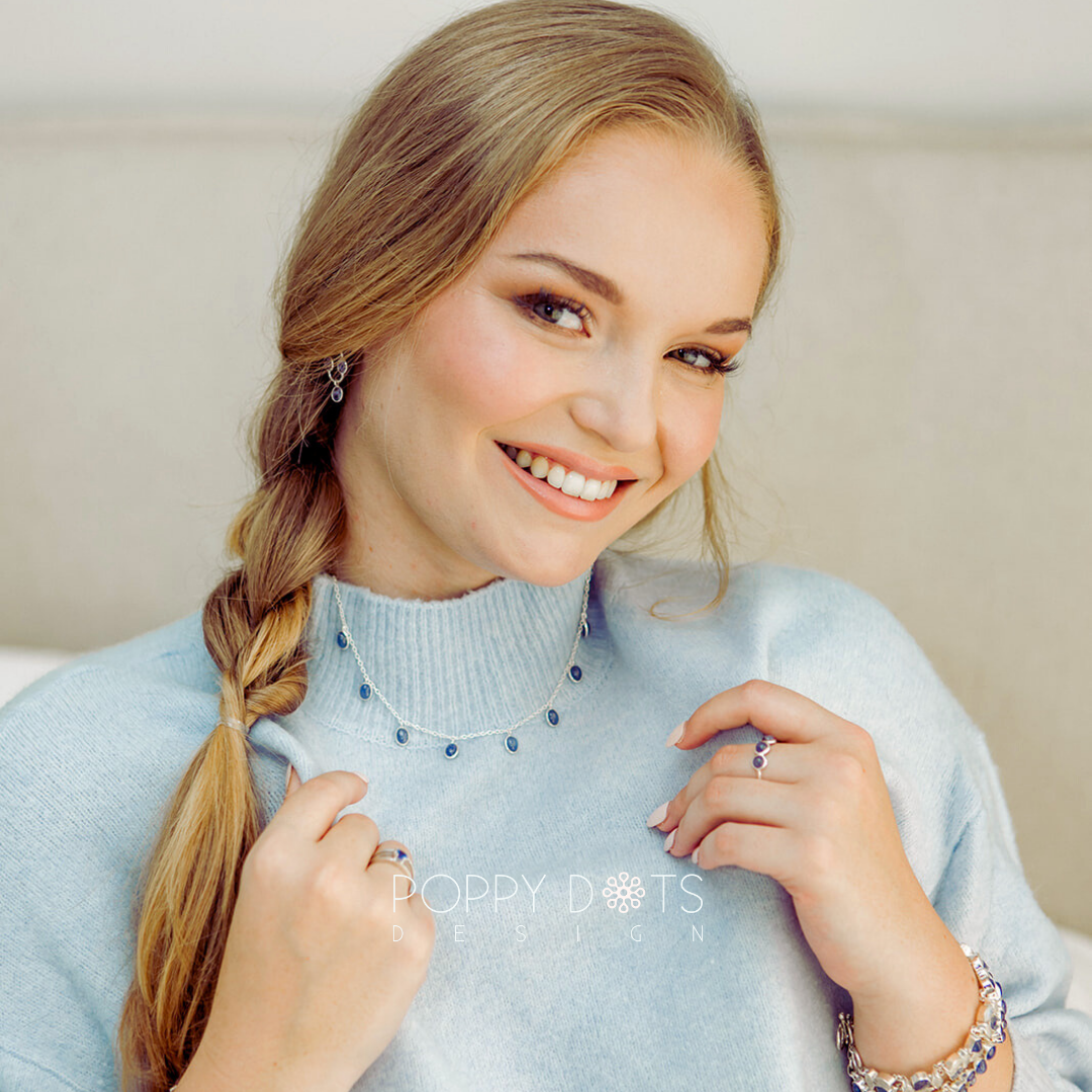 Sterling Silver Oval Tanzanite Necklace