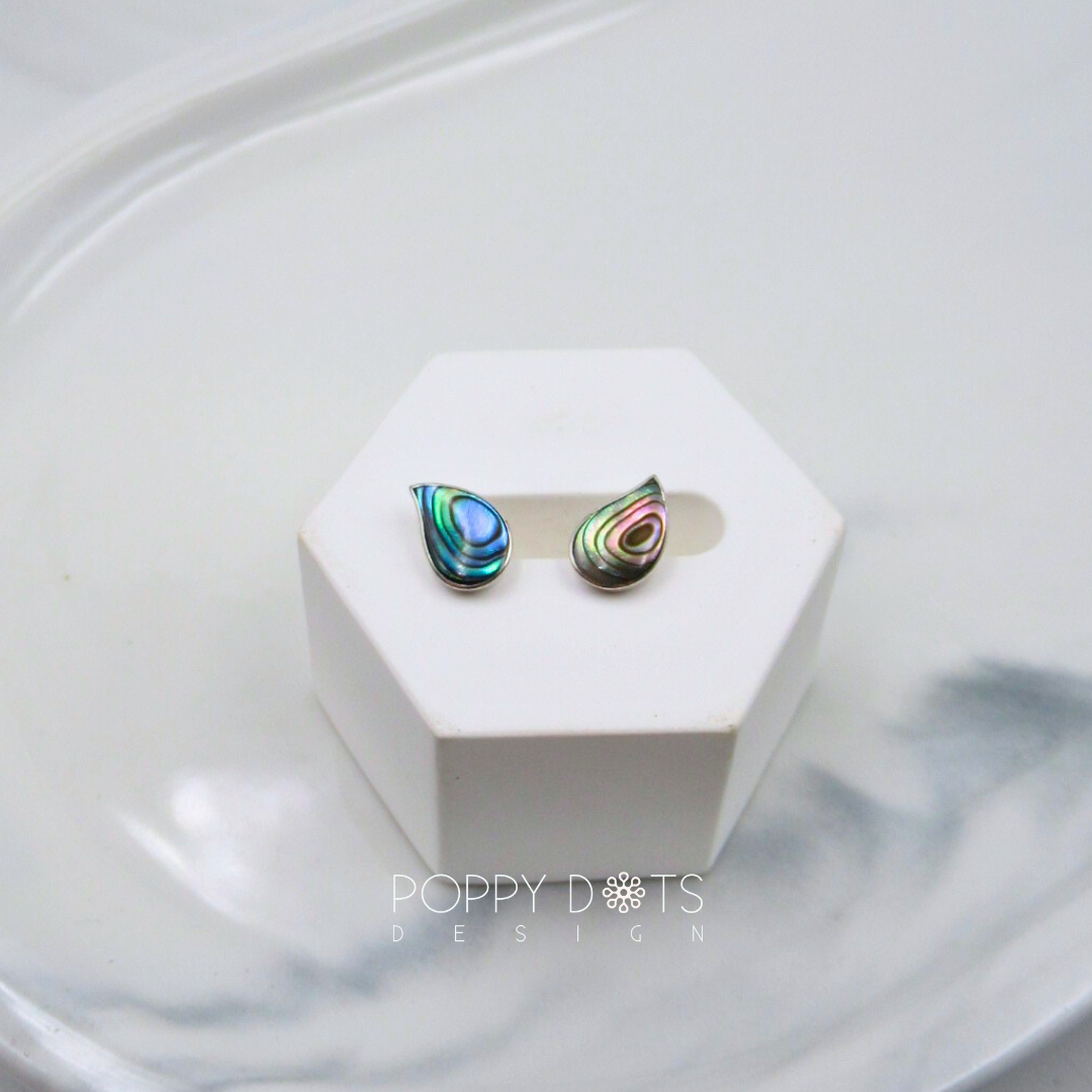 Sterling Silver Tiny Waterdrop Shell Studs