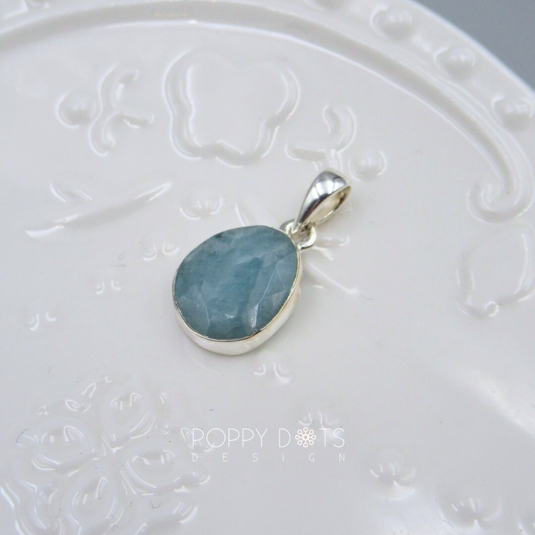 Luxurious Sterling Silver Aquamarine Earrings, Ring and Pendant Set