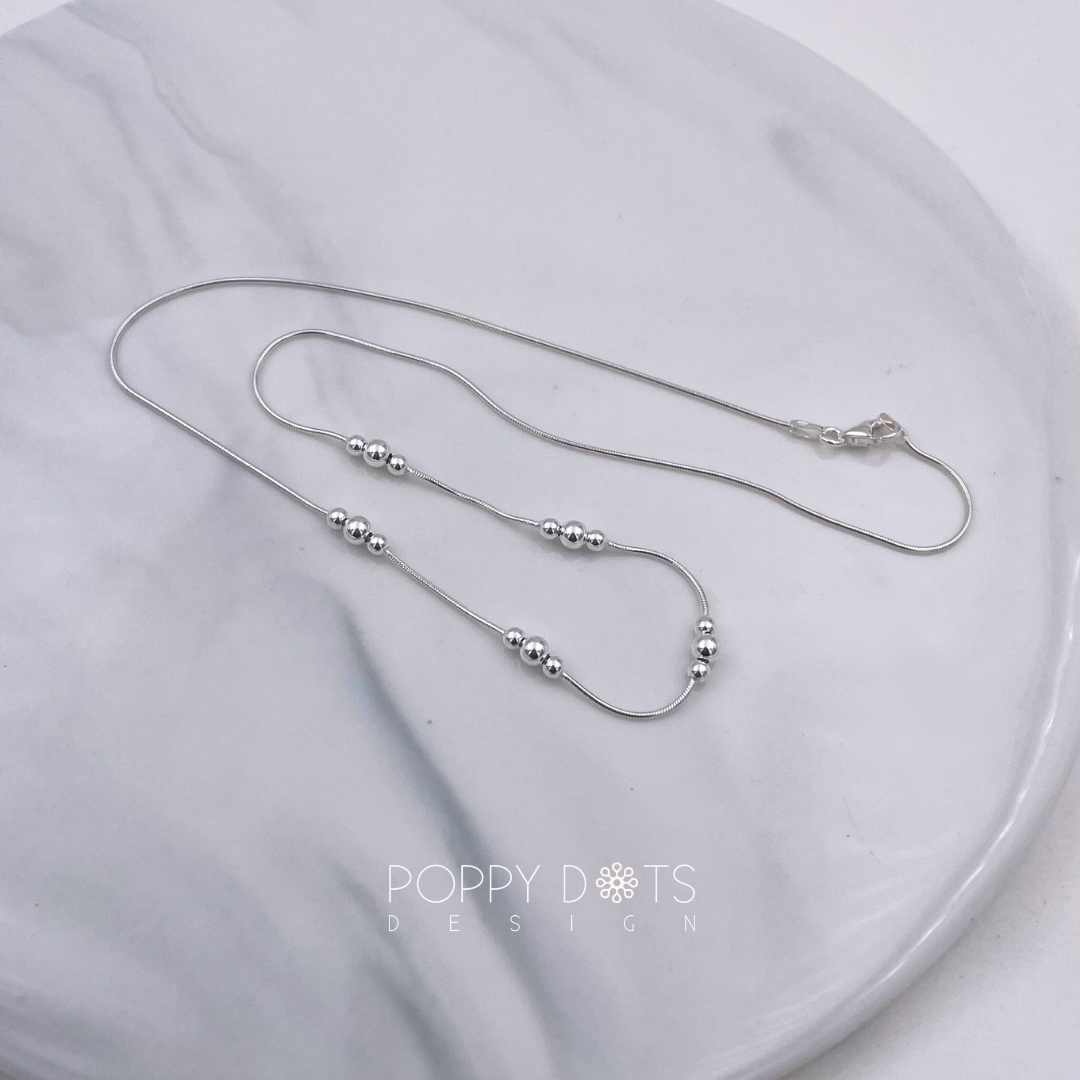 Sterling Silver Ball Necklace Chain (45cm)