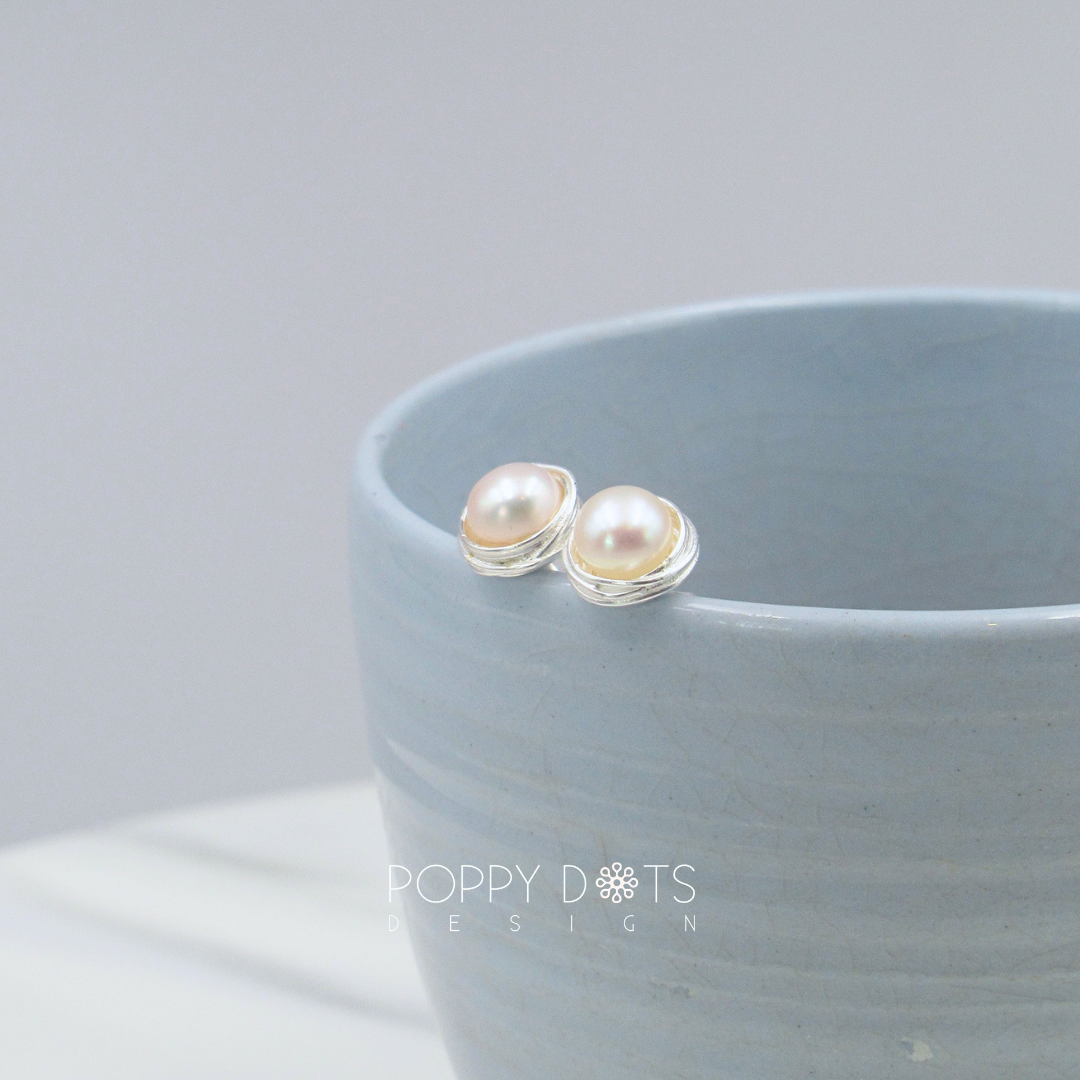 Sterling Silver Classic Pearl Studs