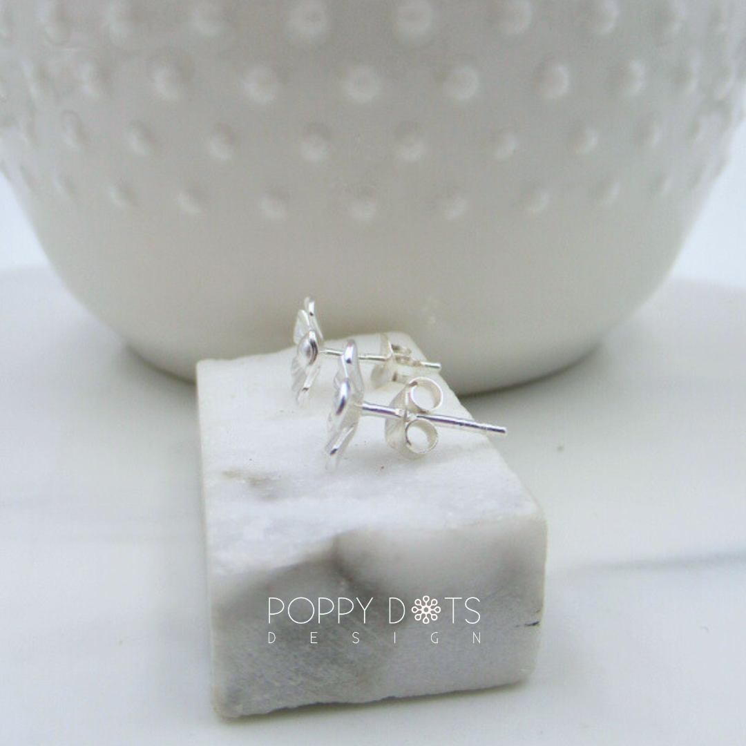 Sterling Silver Cosmos Flower Studs
