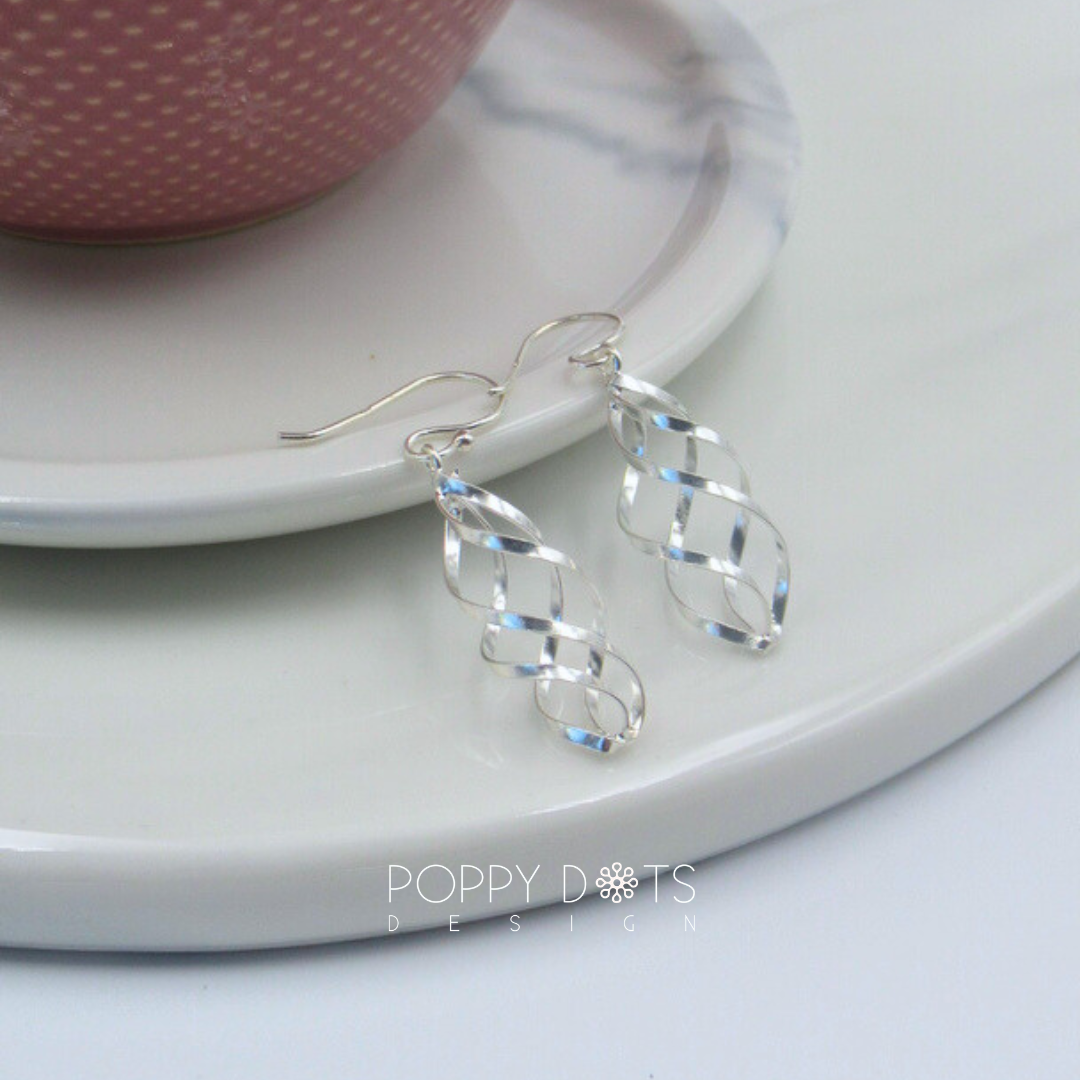 Sterling Silver Dangling Twisty Earrings