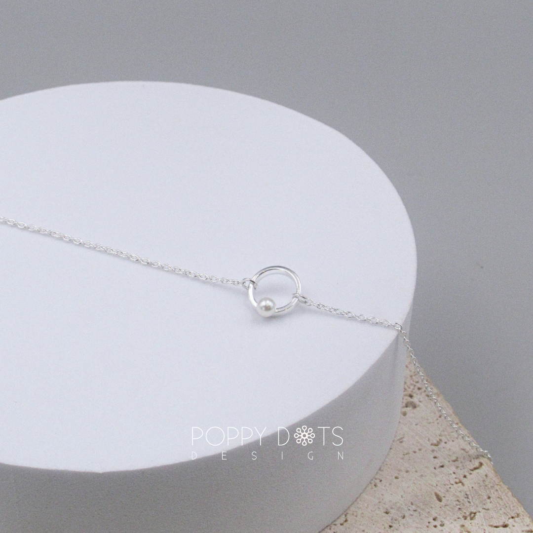 Sterling Silver Eternity Pearl Bracelet