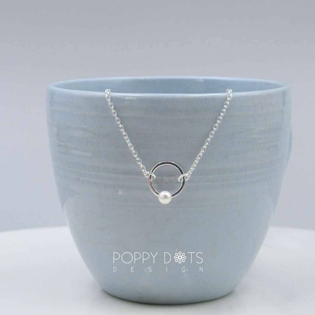 Sterling Silver Eternity Pearl Bracelet