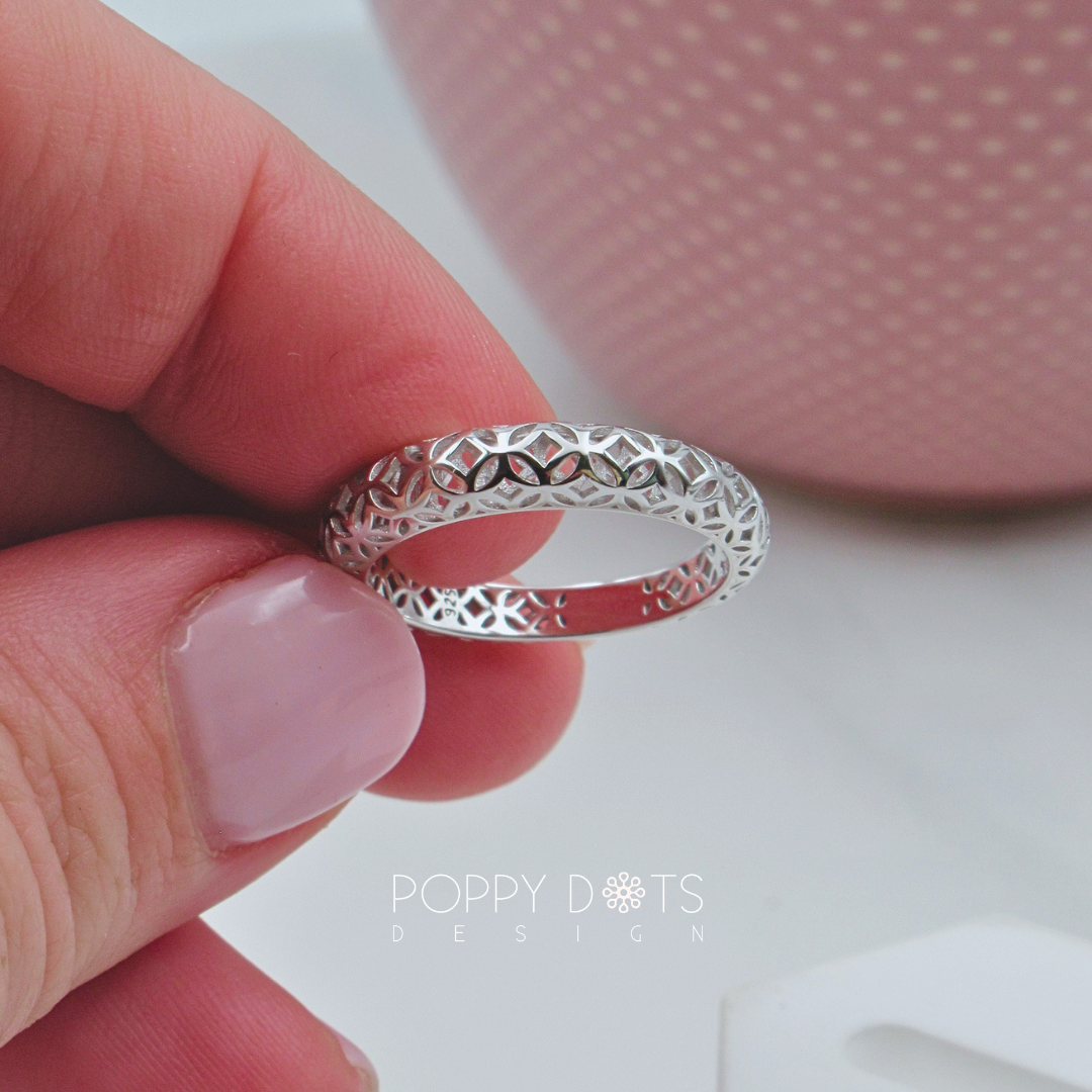 Sterling Silver Filigree Tube Ring