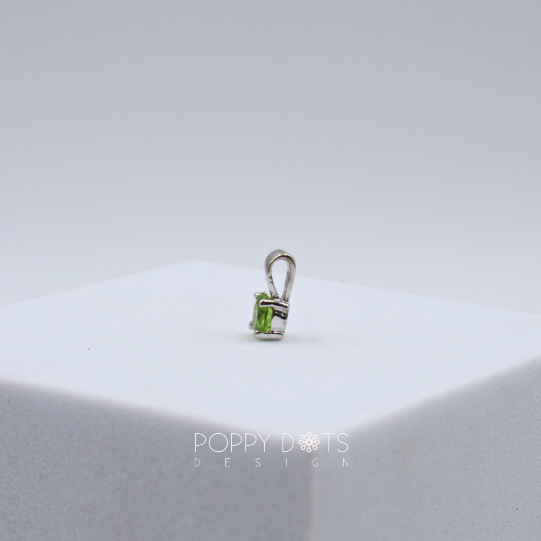 Sterling Silver Dainty Peridot Pendant