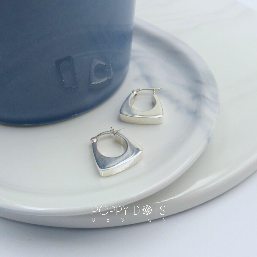 Sterling Silver Chunky Flat Bottom Hoops