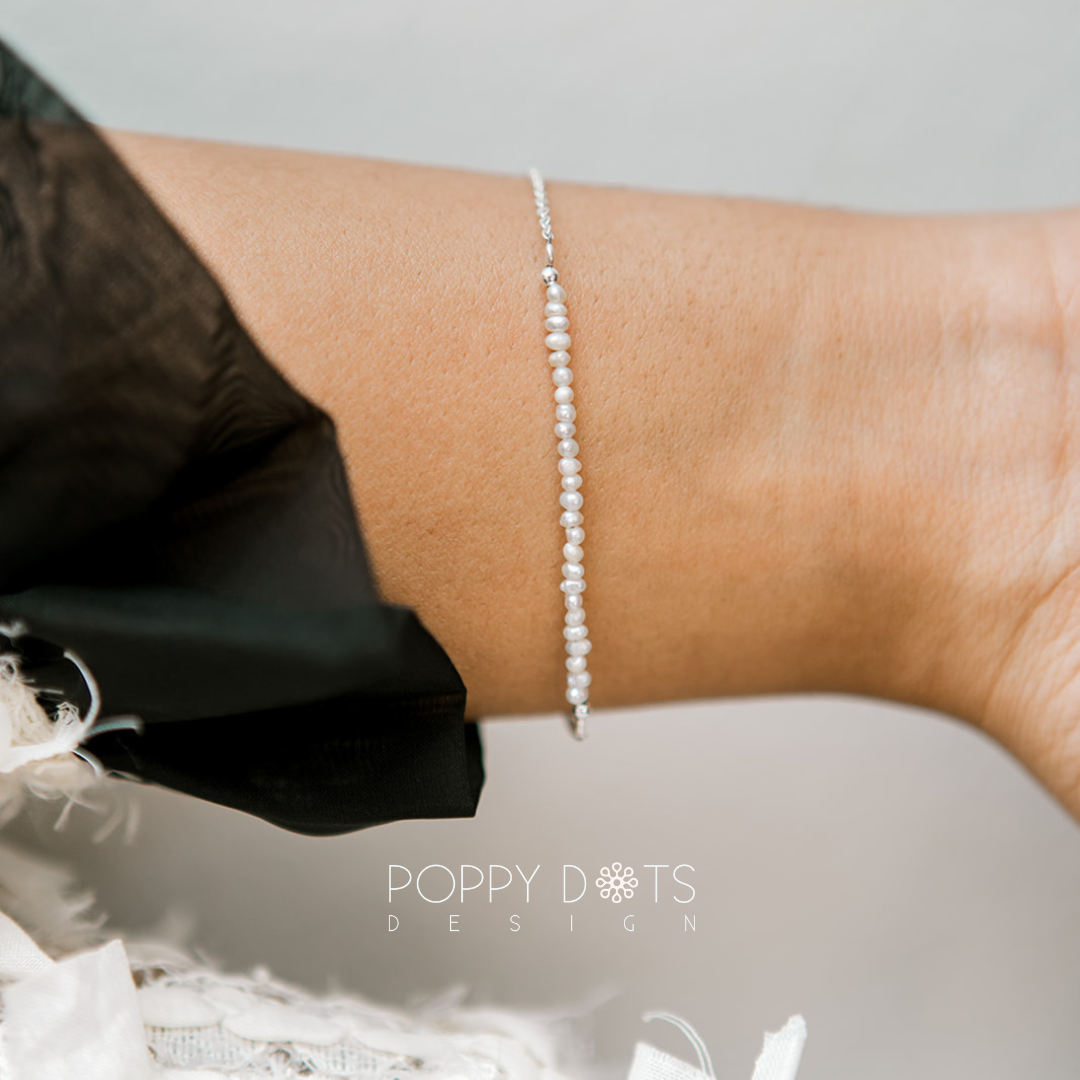 Sterling Silver Tiny Freshwater Pearl Bracelet