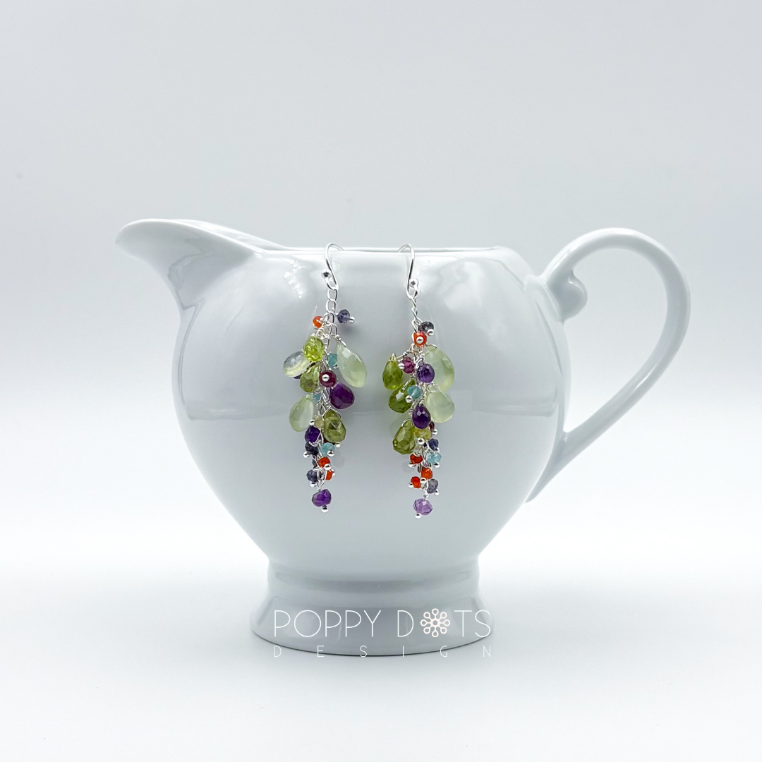 Sterling Silver Fun Cluster Earrings