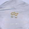 Sterling Silver Gold Plated Pretty Woman Pearl Earrings
