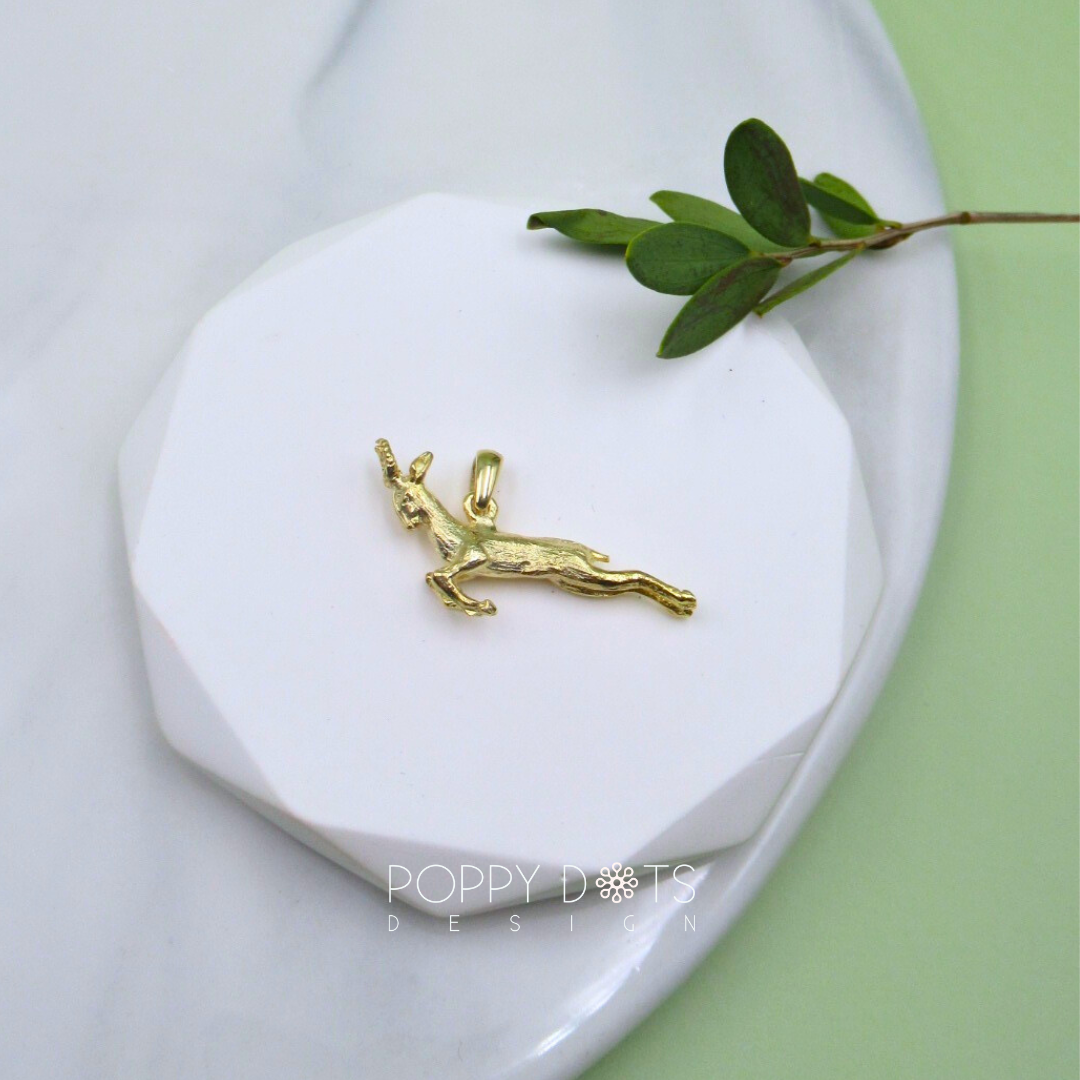 Sterling Silver Gold Plated Springbok Pendant