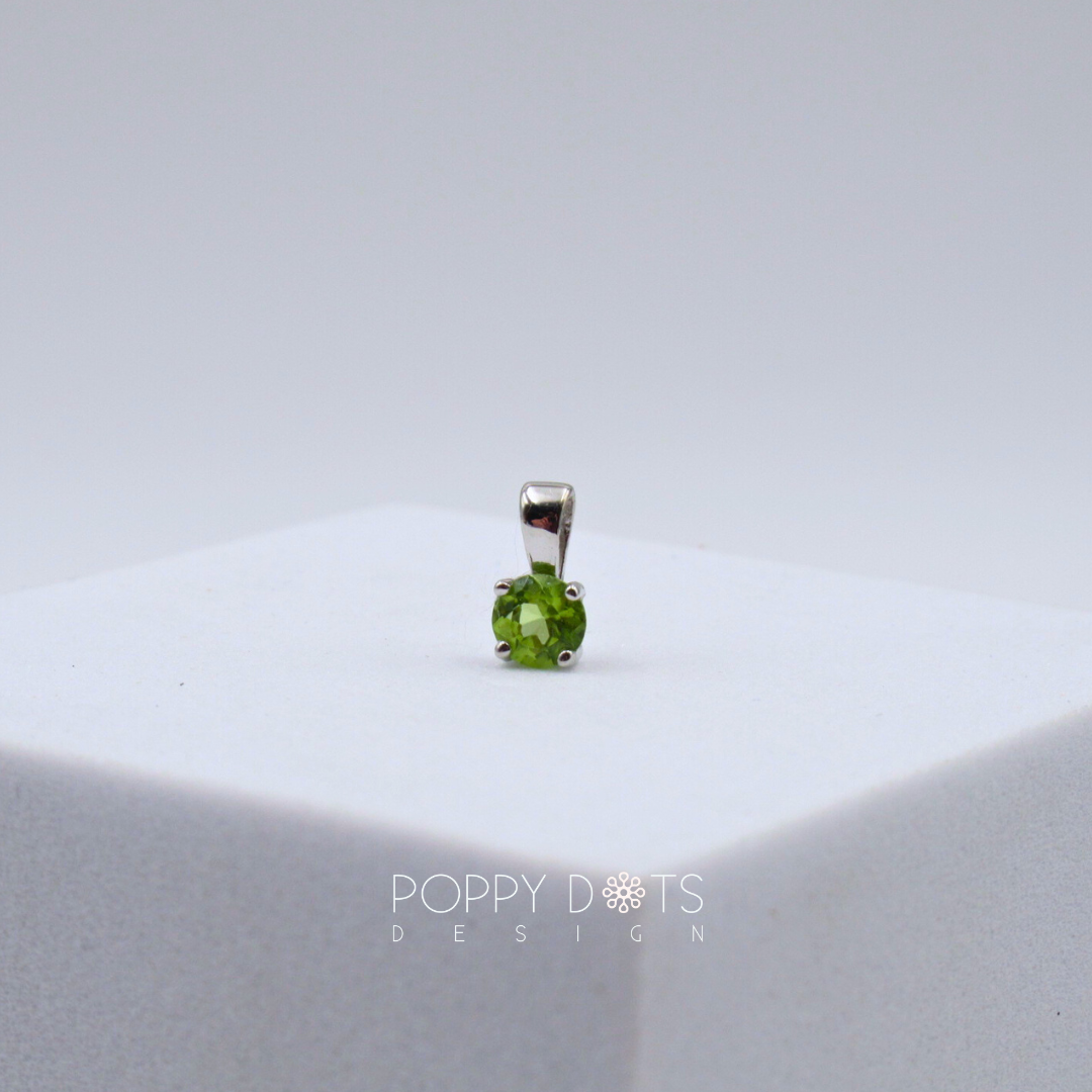Sterling Silver Dainty Peridot Pendant