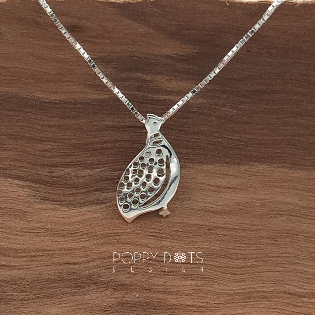 Sterling Silver Guinea Fowl Pendant