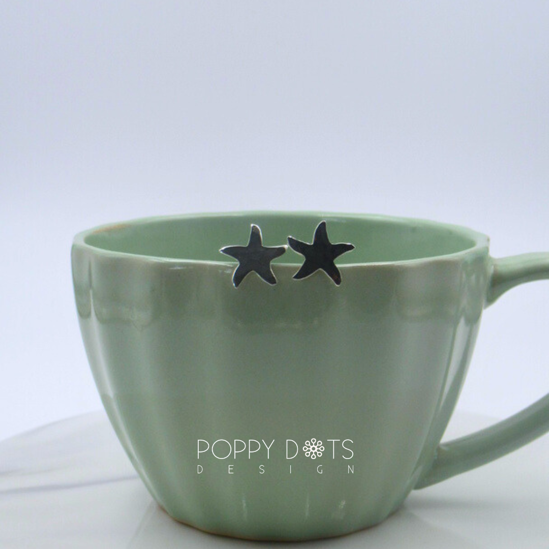 Sterling Silver Hammered Starfish Studs
