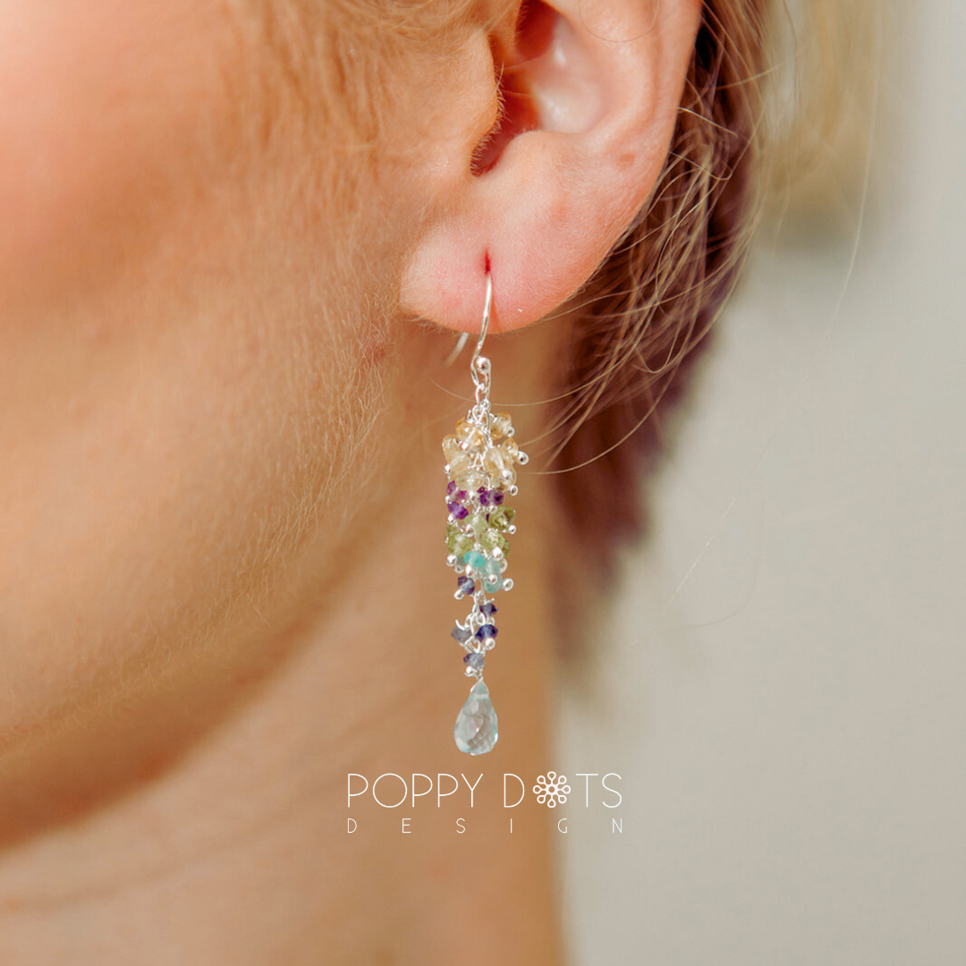 Sterling Silver Light Fun Cluster Earrings