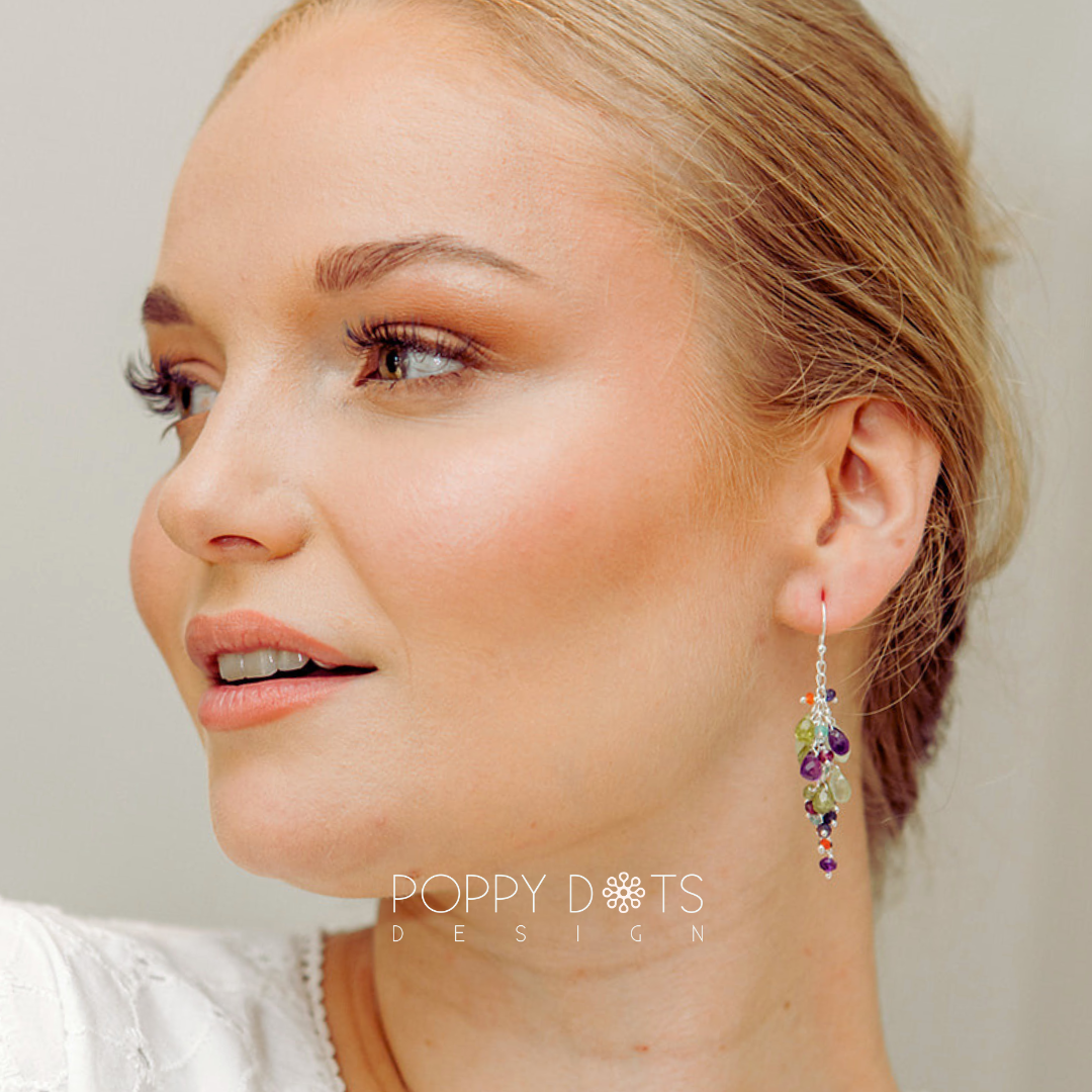 Sterling Silver Fun Cluster Earrings