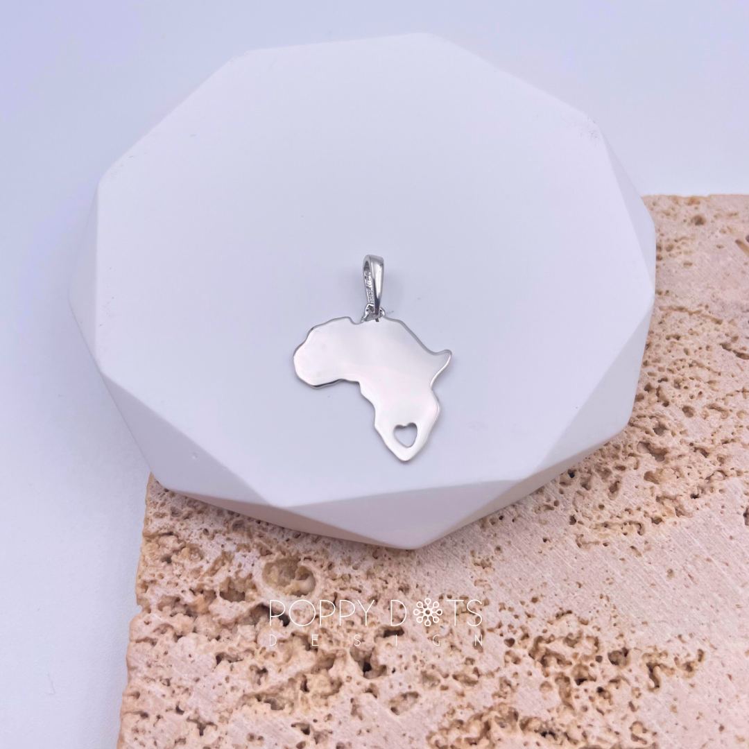 Sterling Silver my Heart is in Africa Pendant