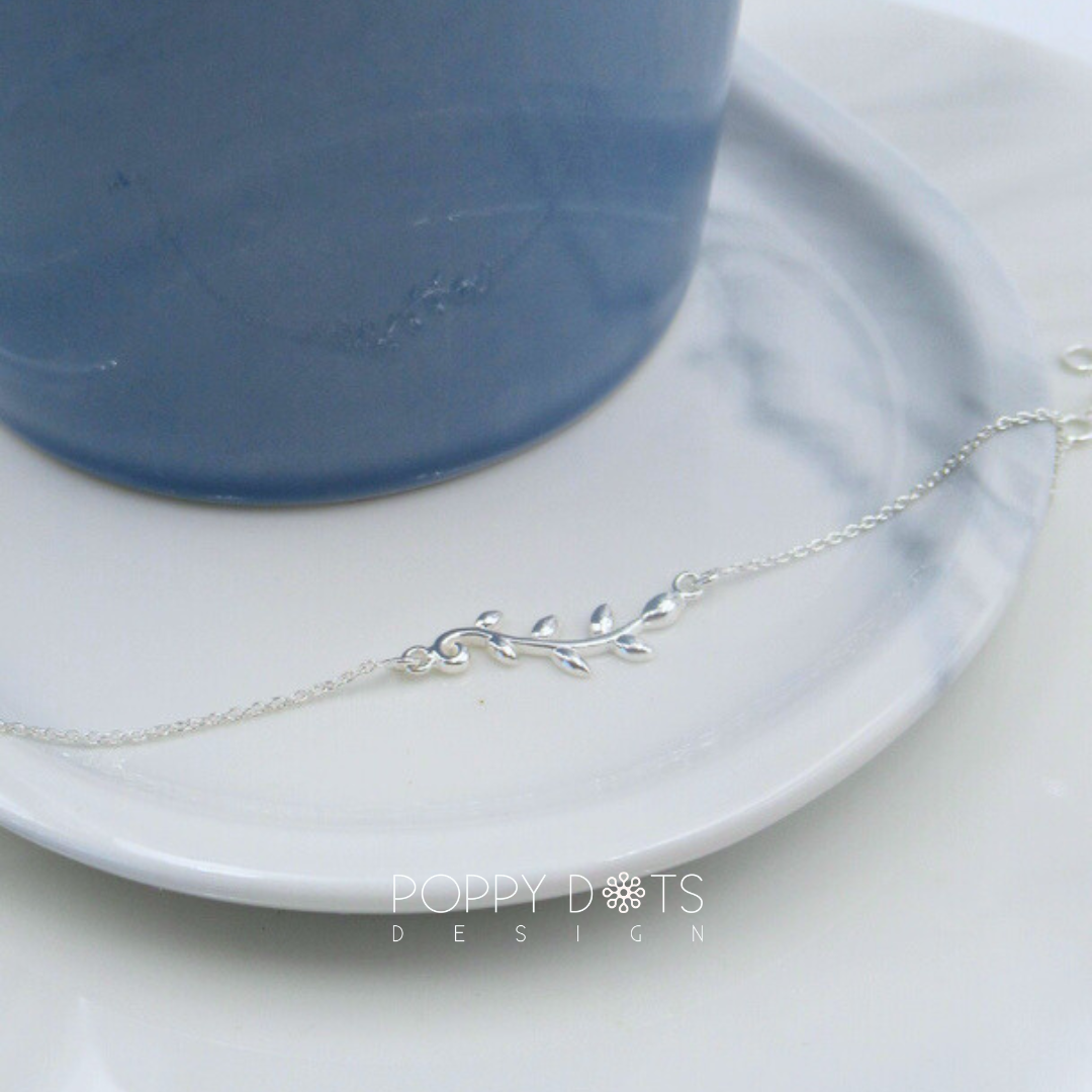 Sterling Silver Leafy Bracelet