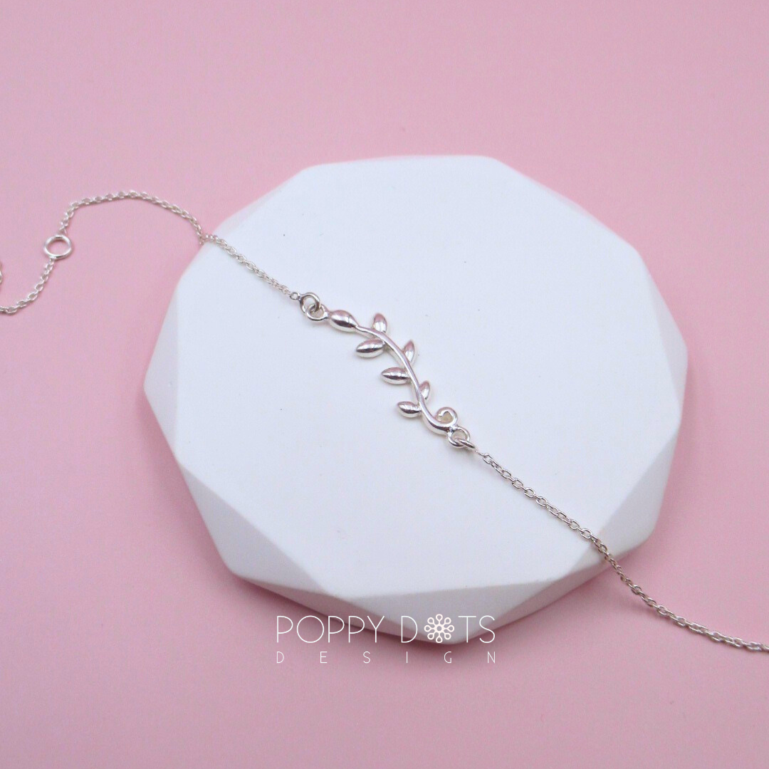 Sterling Silver Leafy Bracelet