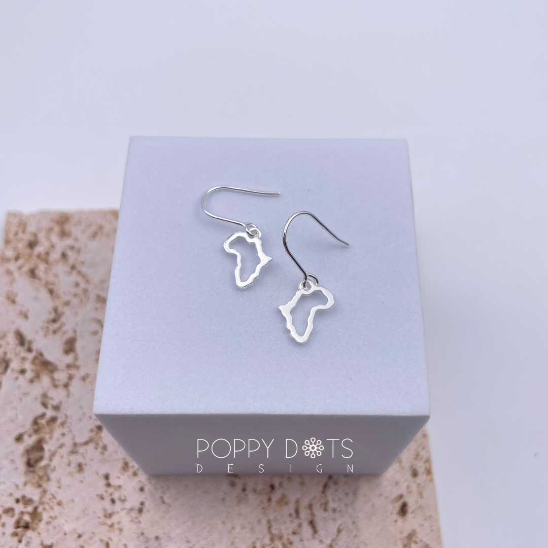 Sterling Silver Mini Africa Earrings