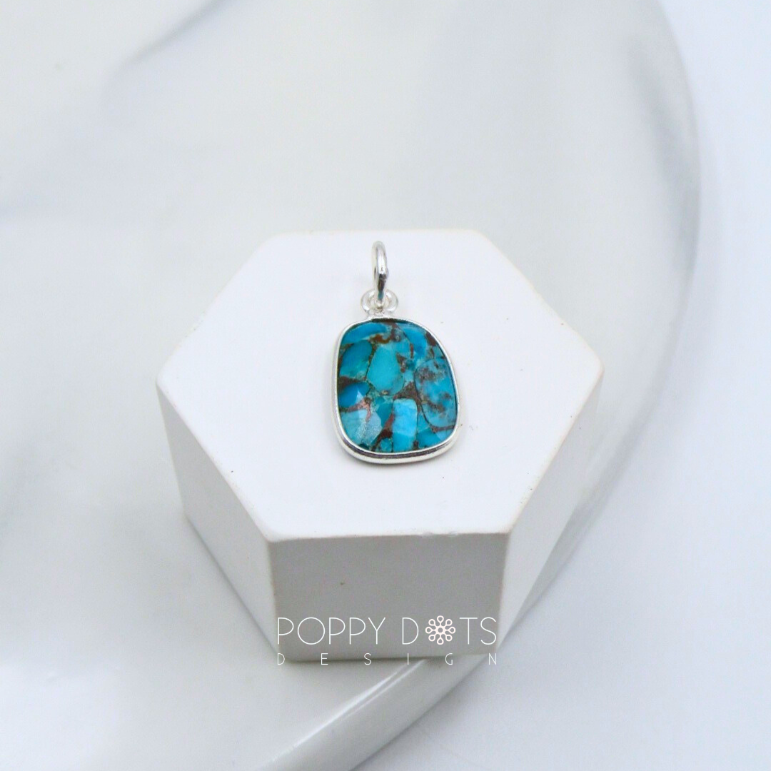 Sterling Silver Turquoise Modern Pendant