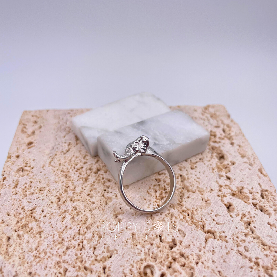 Sterling Silver Modern Elephant Ring