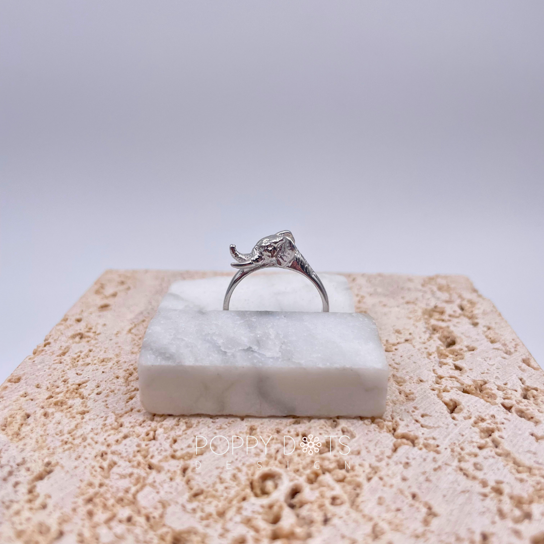 Sterling Silver Modern Elephant Ring