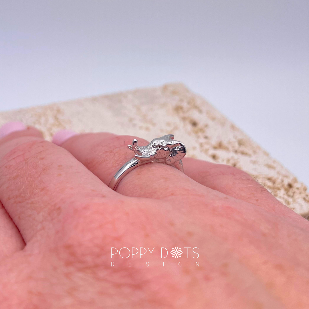 Sterling Silver Modern Elephant Ring