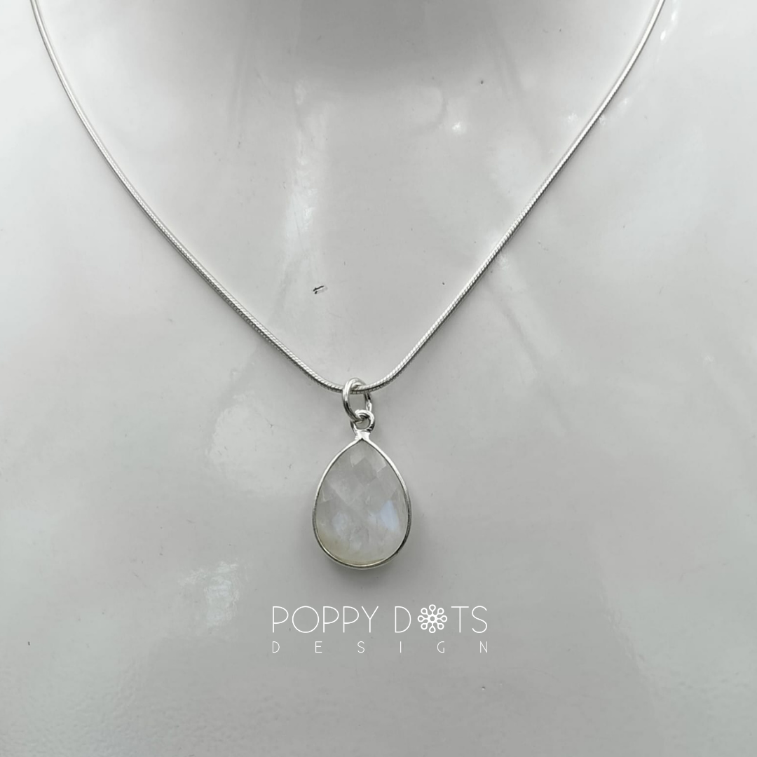 Sterling Silver Moonstone Teardrop Pendant