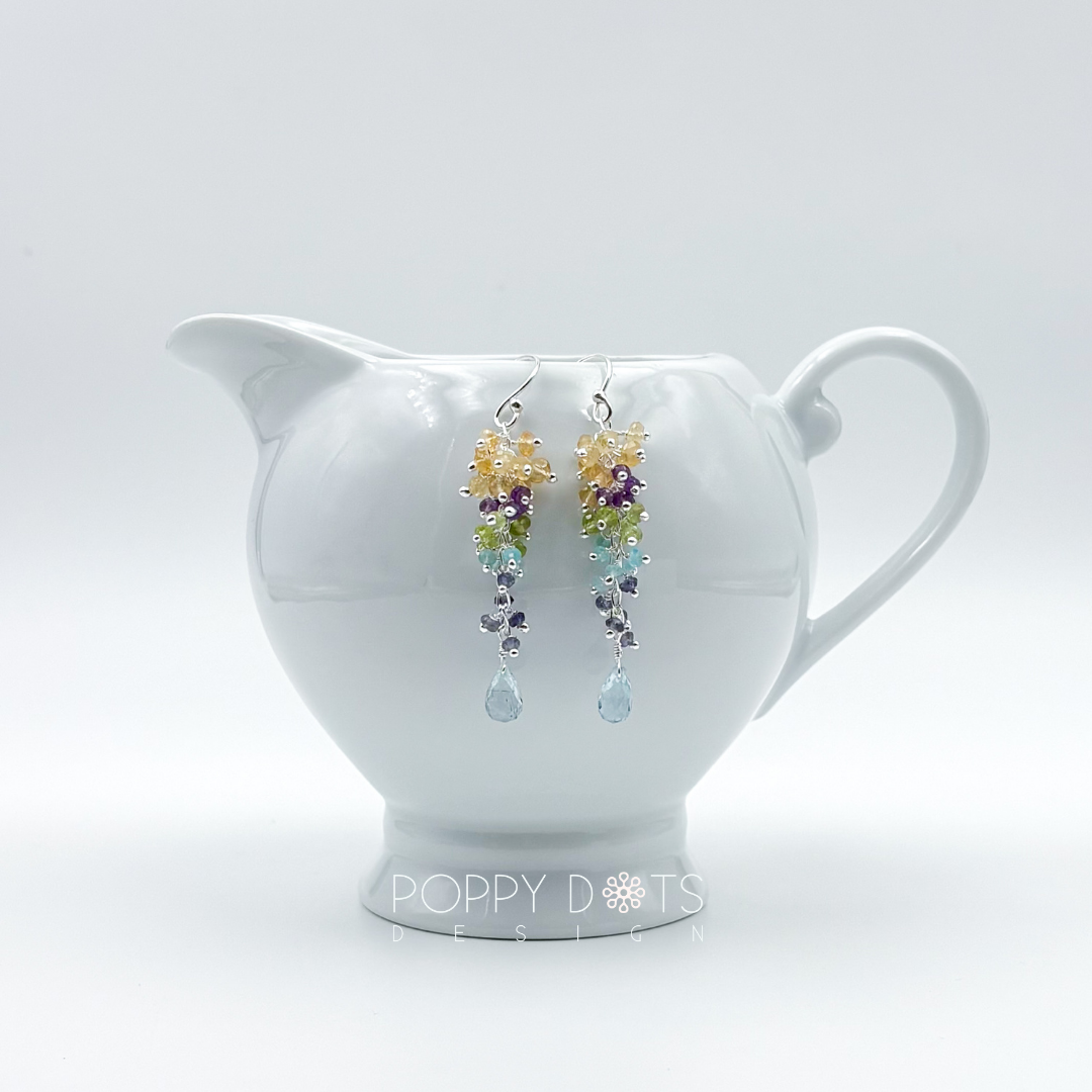 Sterling Silver Light Fun Cluster Earrings