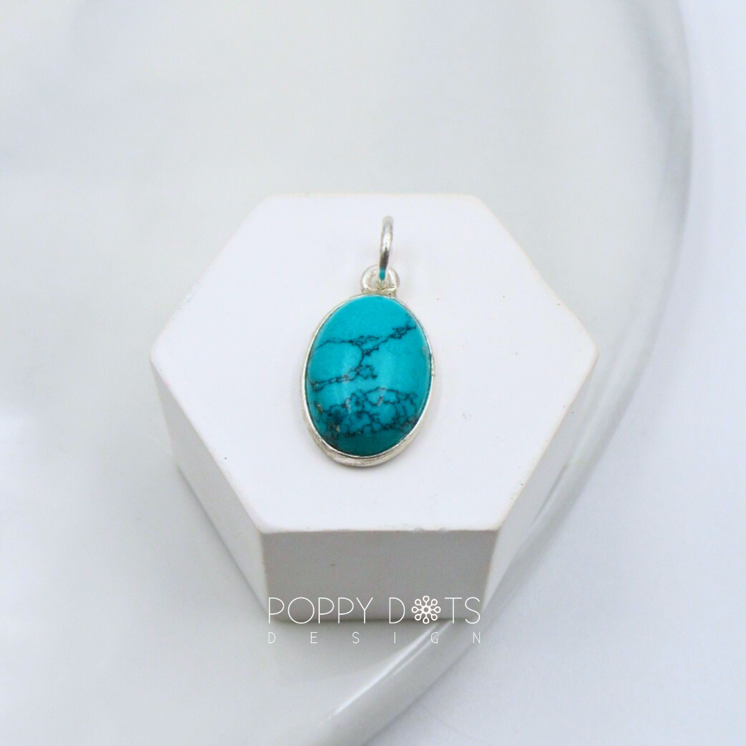Sterling Silver Oval Turquoise Pendant