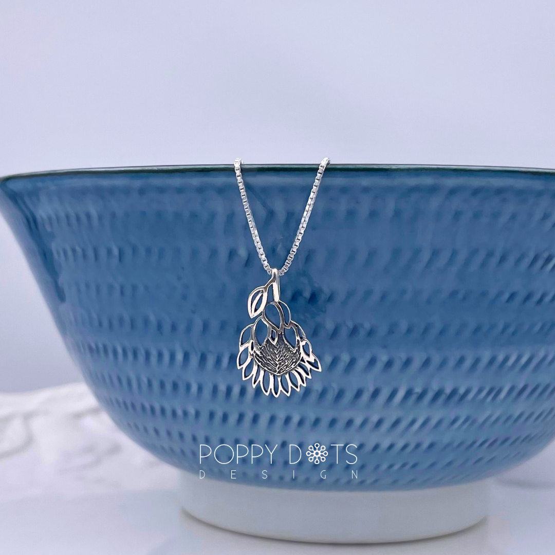 Sterling Silver Protea Pendant