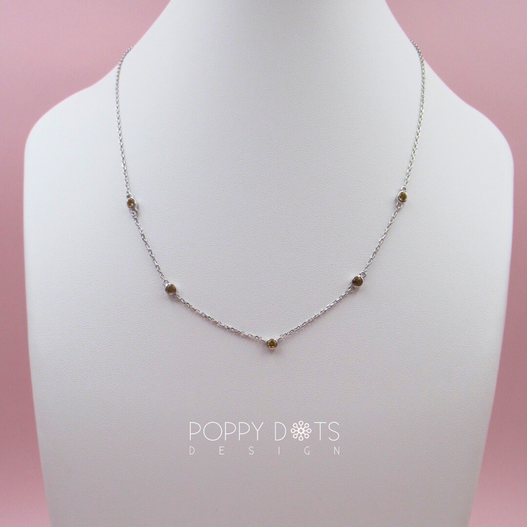 Sterling Silver Quintet Citrine Quartz Necklace