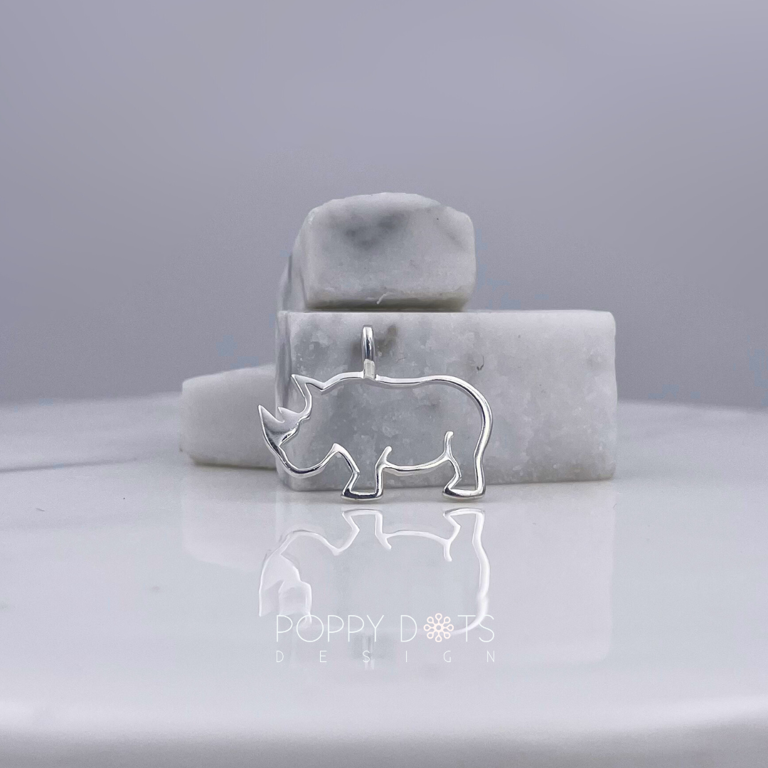 Sterling Silver Rhino Pendant