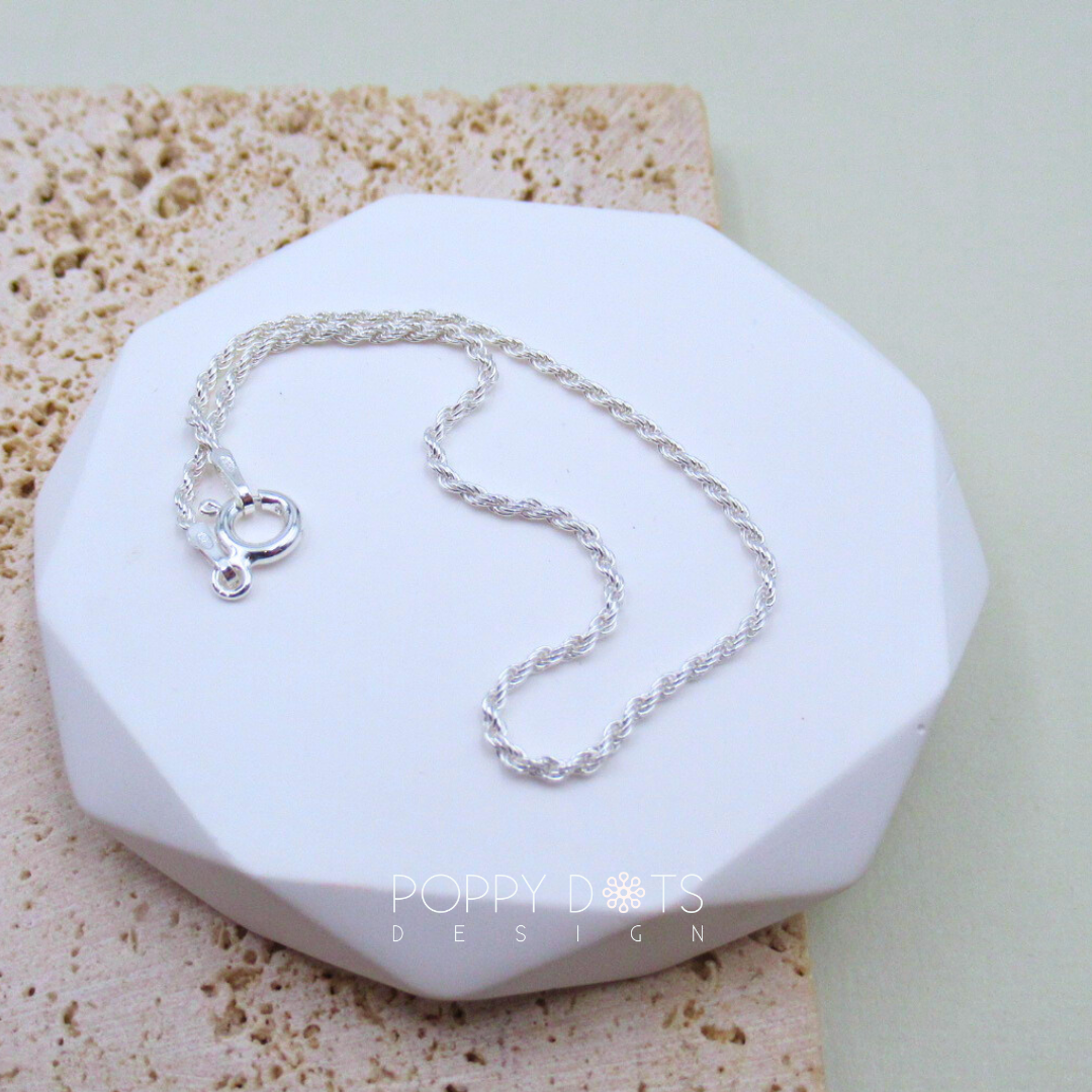 Sterling Silver Rope Chain Bracelet