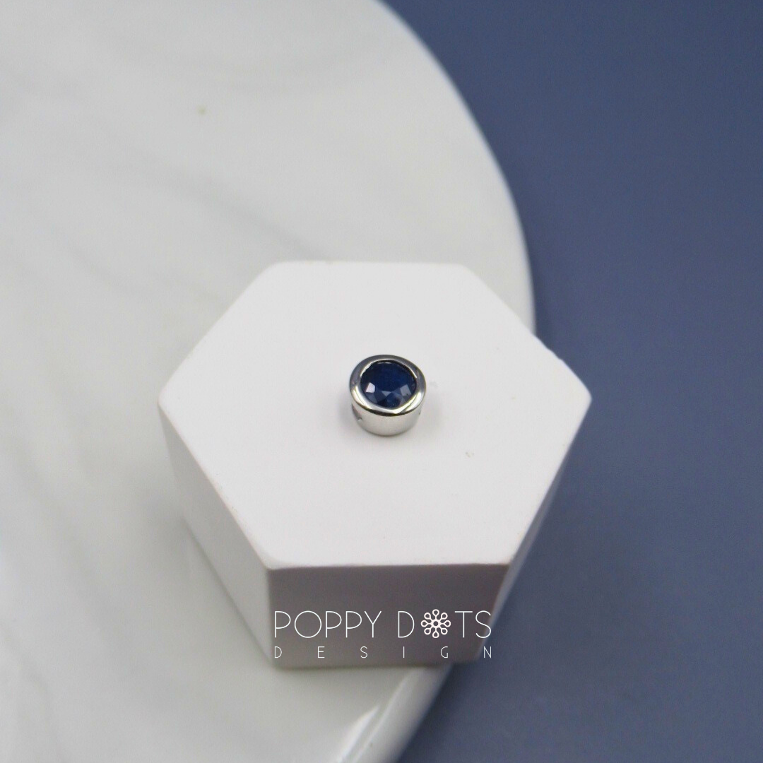 Sterling Silver Round Sapphire Slider Pendant