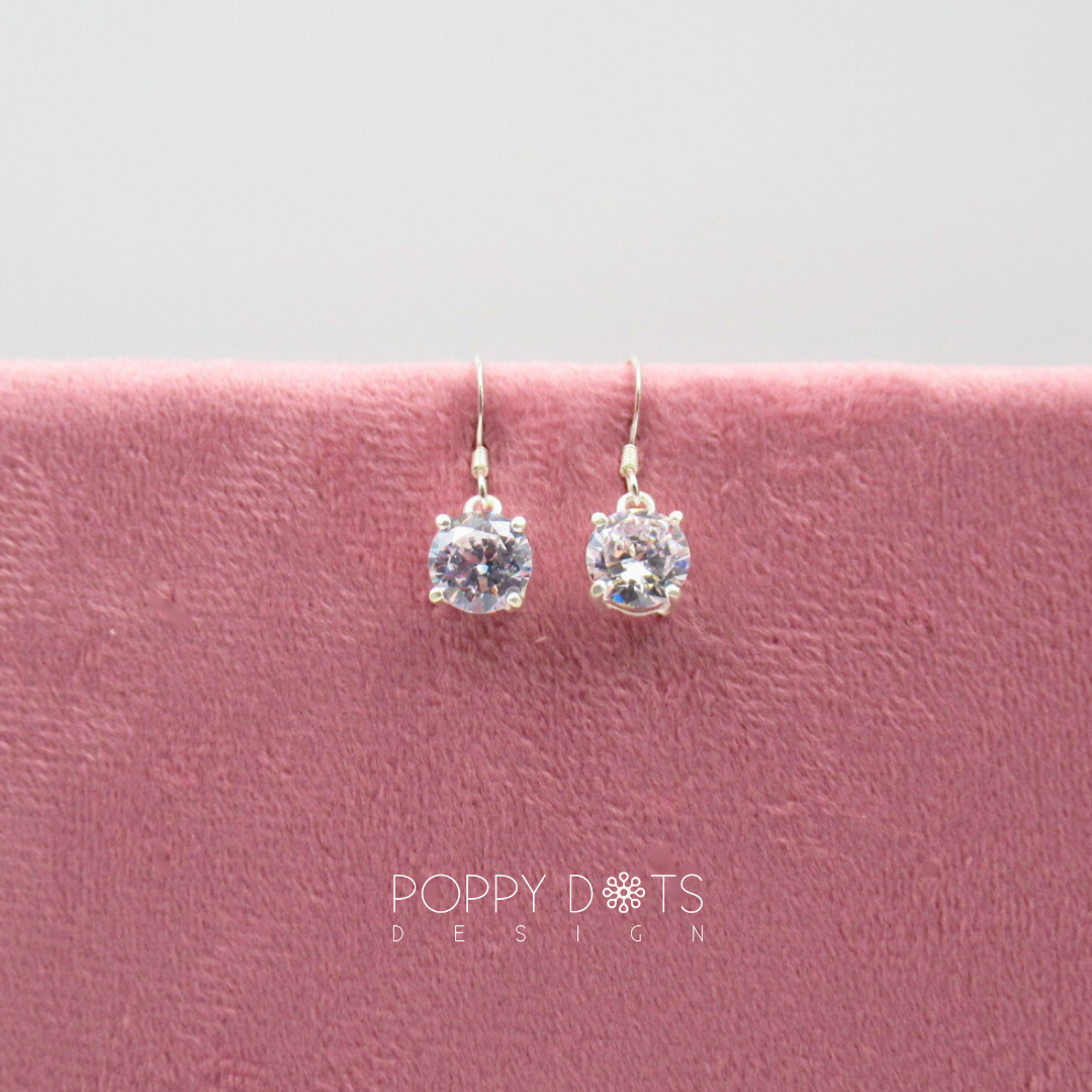 Sterling Silver Round Zirconia Earrings