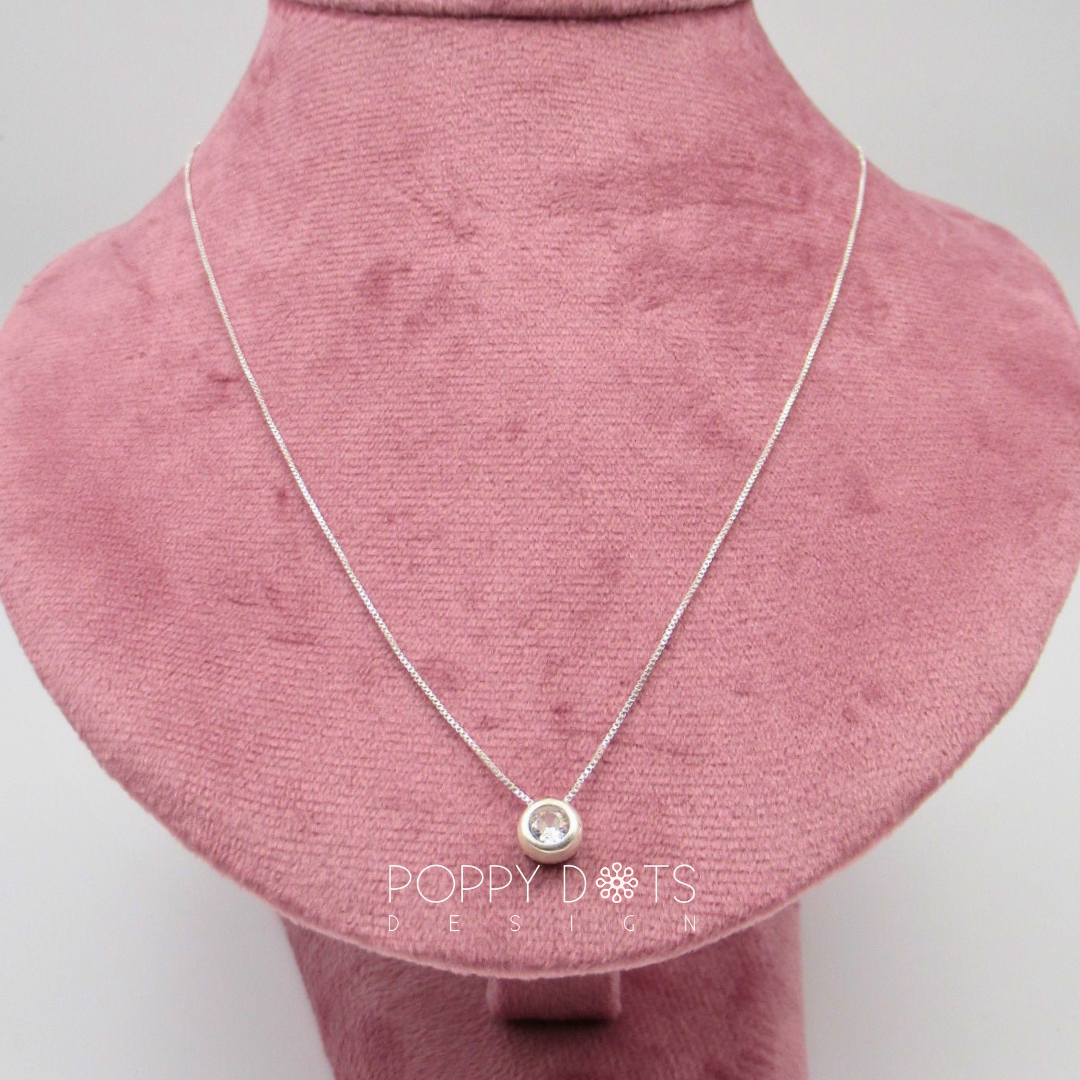 Sterling Silver & Round Zirconia Necklace