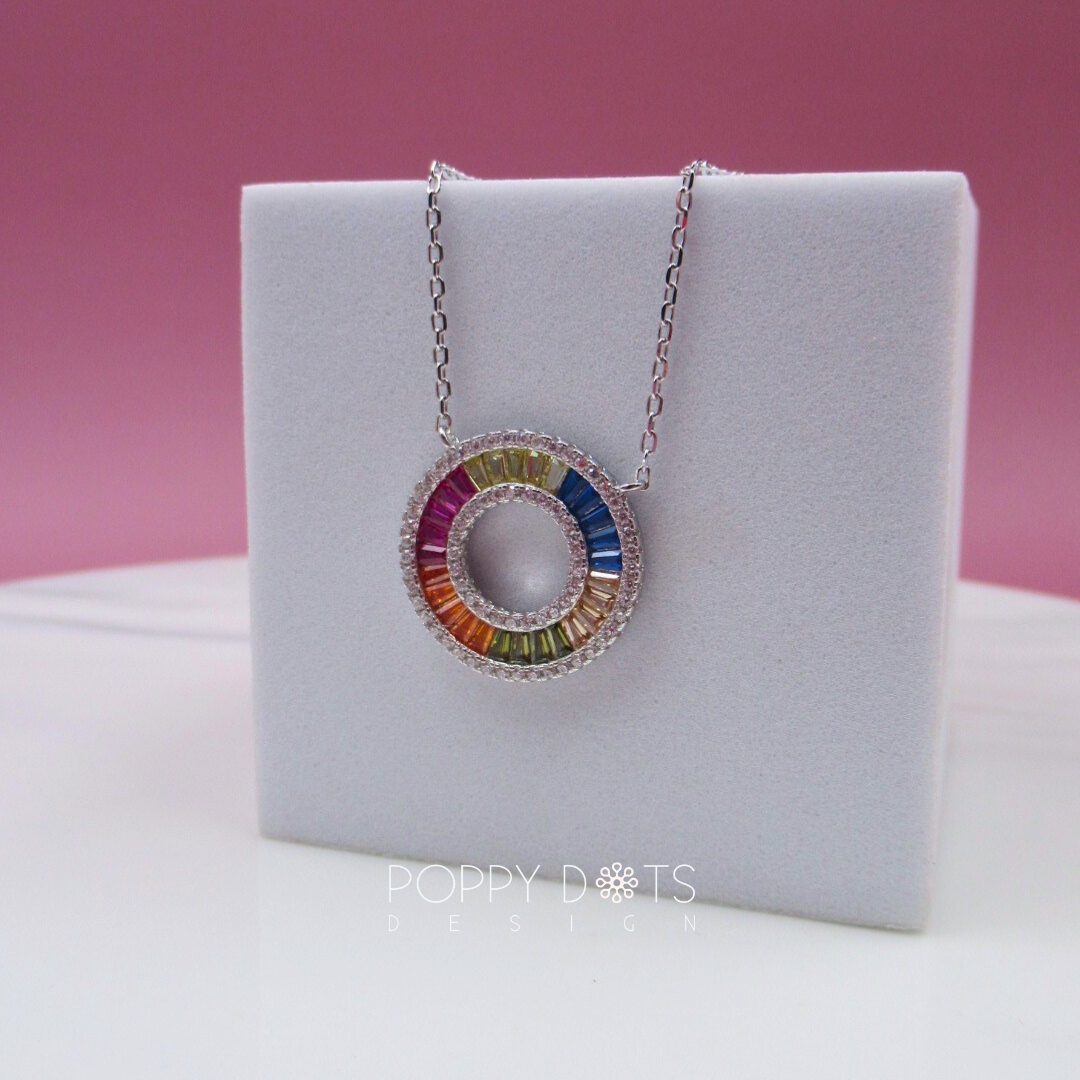 Sterling Silver Multicoloured Zirconia Joy Necklace