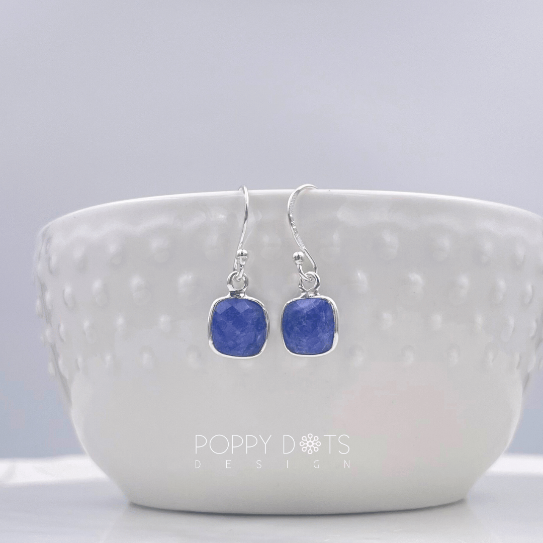 Sterling Silver Blue Sapphire Earrings