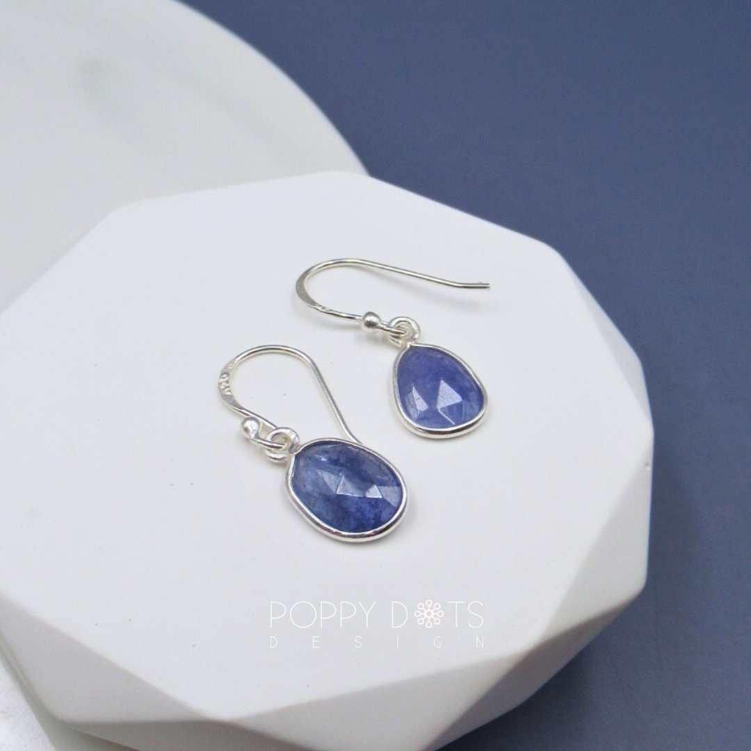 Sterling Silver Single Tanzanite Earrings (Talpe Cut)