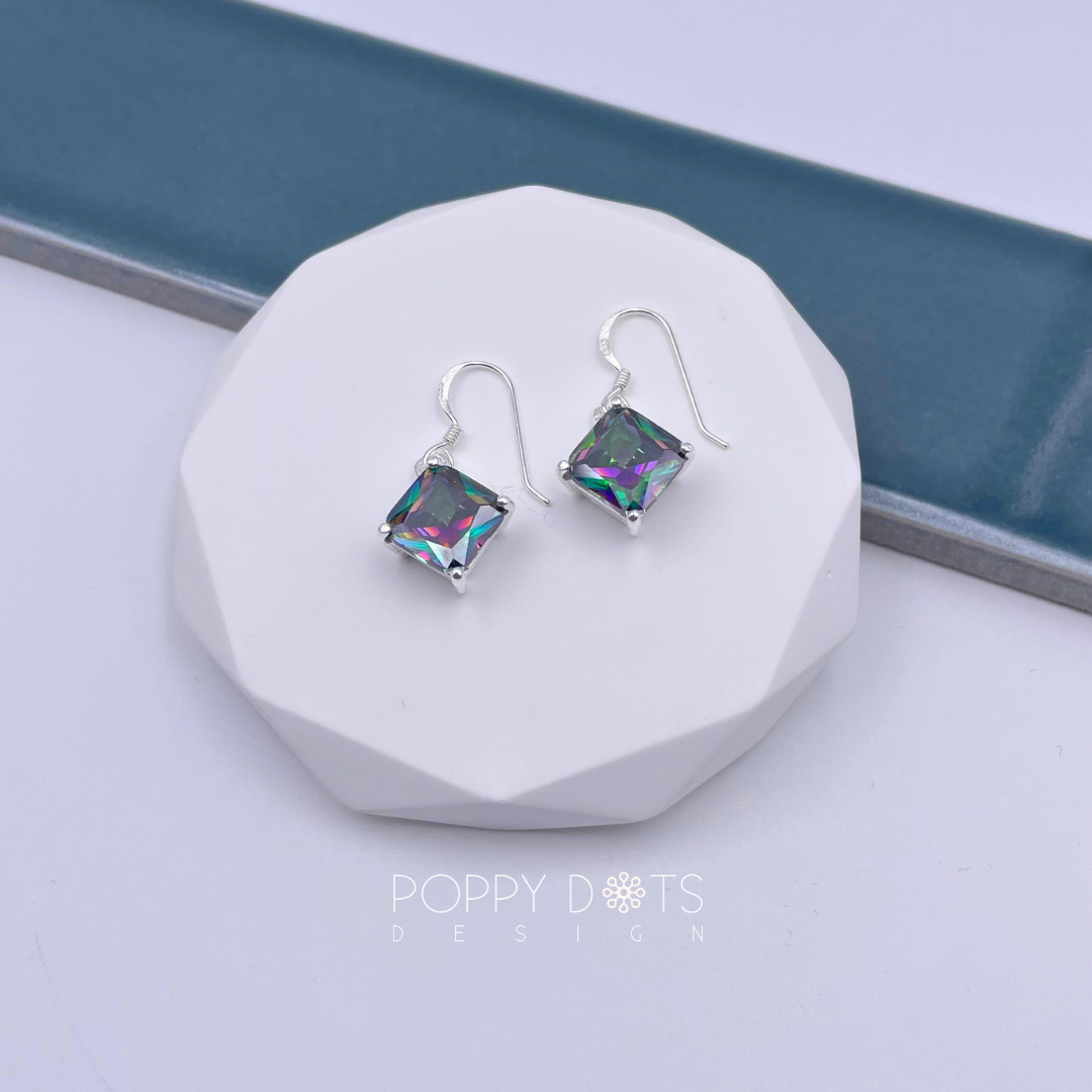 Boucles D'oreilles Argent Et Topaze Mystiques - Neuf Sans Emballage - Bijou élégant
